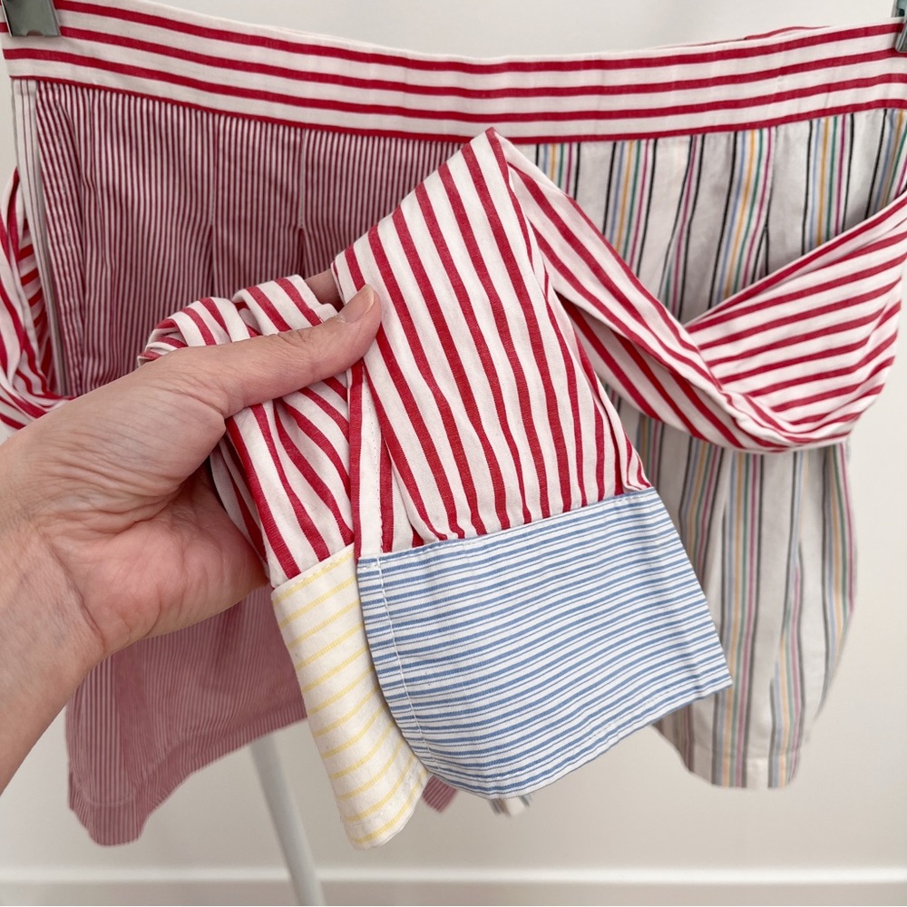 Vintage Times Seven 7 Todd Oldham patchwork shorts tie waist M stripes rare - Picture 3 of 15